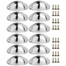 6/12Pcs Cup Pull Shell Handles Half Moon Kitchen Cupboard Cabinet Door Drawer UK