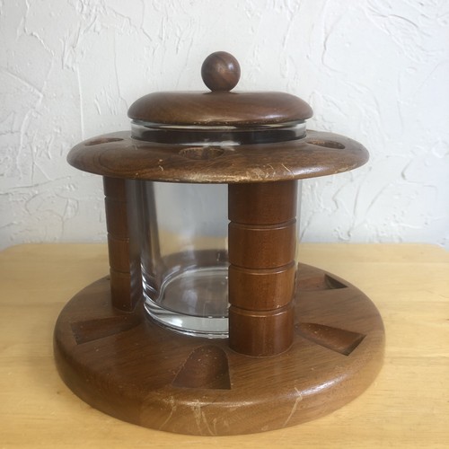 SUPPORTO 6 PIPE vintage DUK-IT in vero noce con vetro trasparente HUMIDOR prodotti McDonald - Foto 2 di 12
