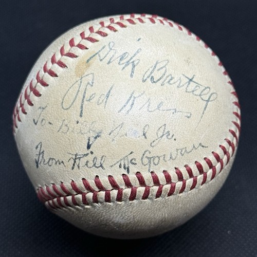 Bill McGowan Signed Baseball JSA LOA HOF Umpire RARE! Signed in 1940!