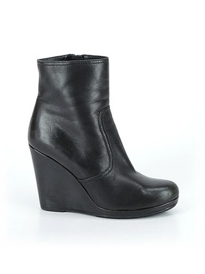 Prada Linea Rossa Women Black Leather Wedge Boots EUR 37.5