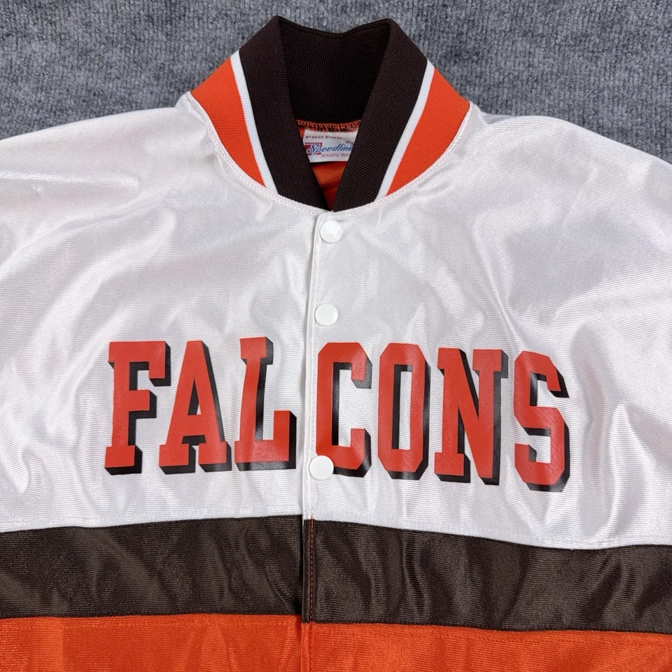 Camiseta deportiva a presión verde boliche BGSU Falcons XL en blanco Pro Pak Speedline años 90 Foto 2 de 4