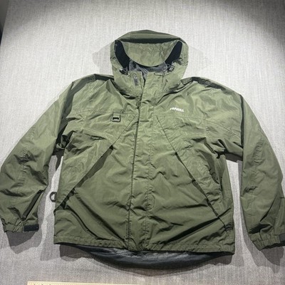 Frabill Jacket Mens Medium Green Hooded Windbreaker Full Zip Fishing Outdoor