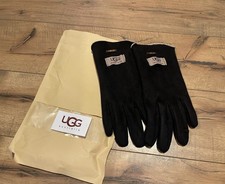 NEW  UGG Australia Thin Gloves Black Soft Suede with Index Finger Opening