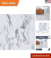 FP3329 Opaline Peel Stick Floor Tiles, White Off-White