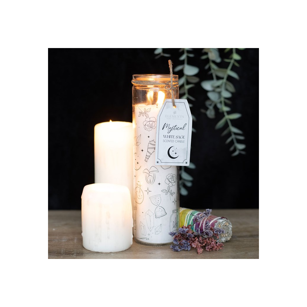 Mystical White Sage Tube Candle - 7 Day Prayer, Cleanse Home & Altar | Spiritual Home Cleansing, Ward Off Negative Energies | White Sage Fragrance, Paraffin Wax | Positive Energy & Magical Prayer - Image 4