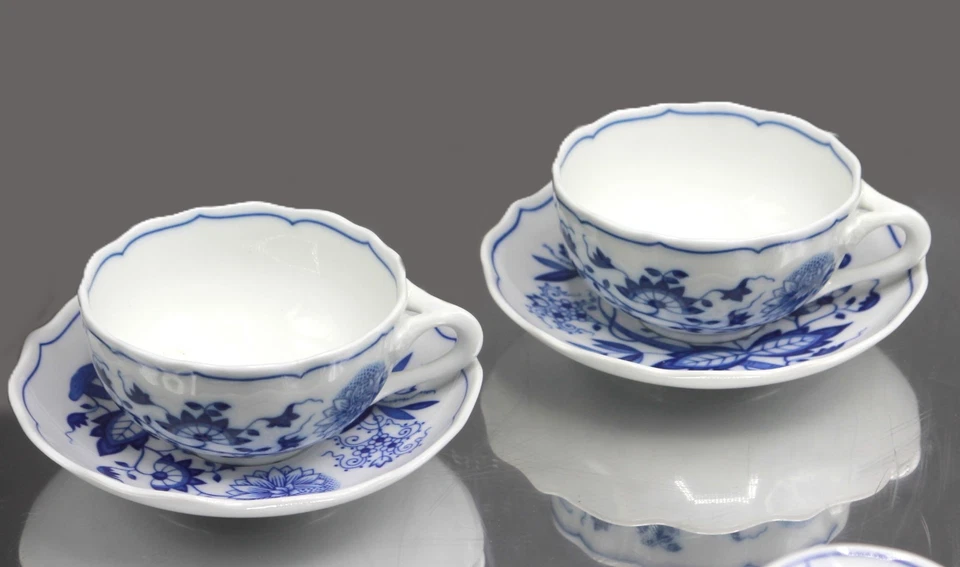 HUTSCHENREUTHER Maria Theresa ONION PATTERN 2x TEA CUP Cup Saucer 1st Choice - Image 2 of 4