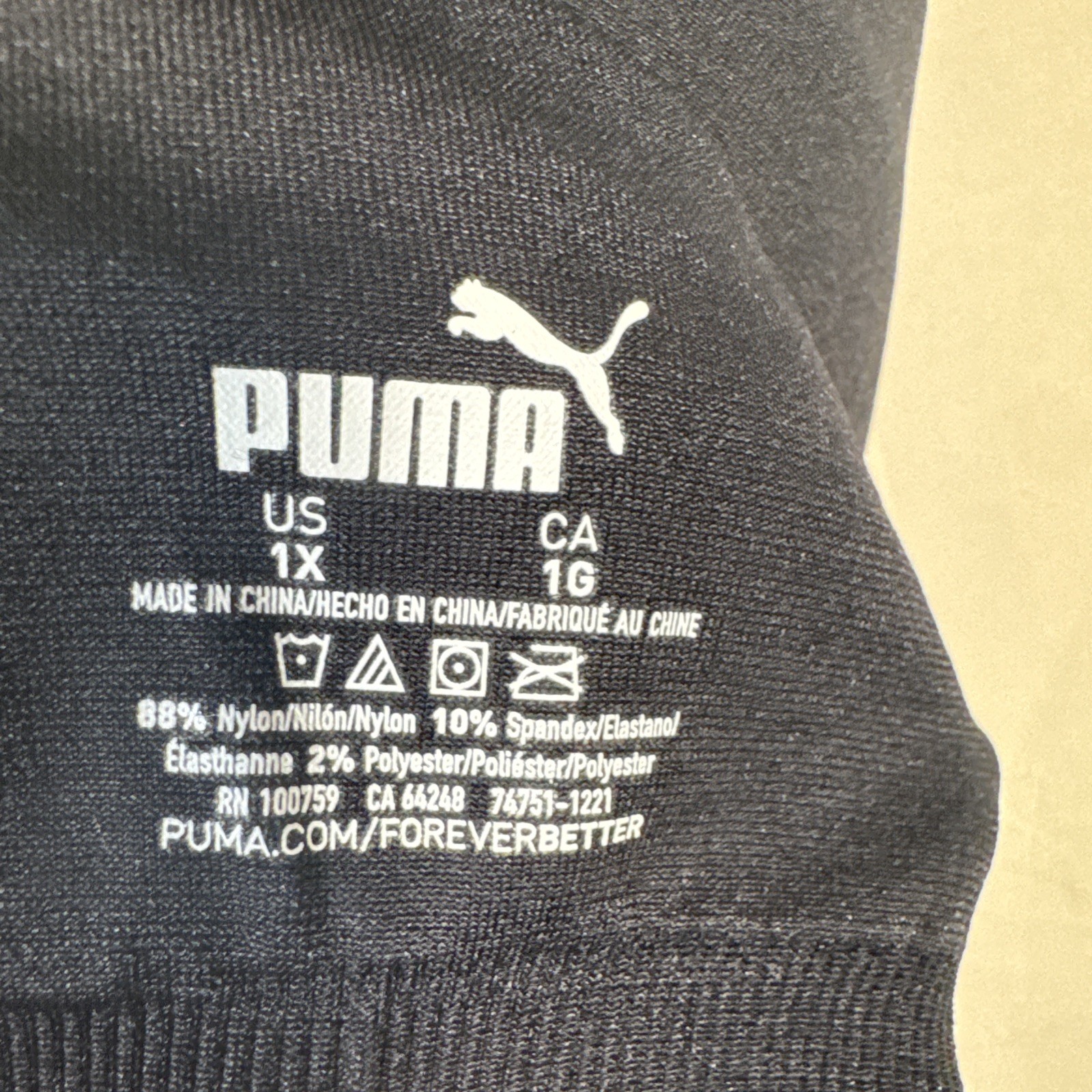 Puma Black Activewear Sport Bra Sleeveless Elastic Band Size 1X NWT thumbnail 7
