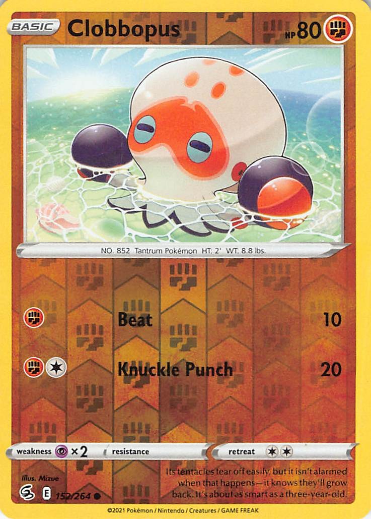 Clobbopus 152/264 SWSH08: Fusion Strike Reverse Holofoil