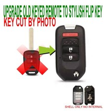 Key Cut By Photo Flip Key Case For Crv Crosstour Fit Civic Accord Remote Fob 3bt