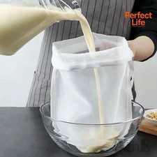 Bolsa de filtro colador de tela de malla fina bolsa reutilizable de leche de nueces paño de queso cocina