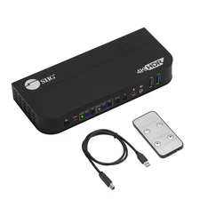 SIIG 2-Port 4K HDMI KVM Switch USB 3.2 Remote EDID Bypass Windows Mac
