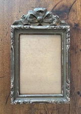 Vintage Antique Ornate Carved Wood Picture Photo Frame With Glass