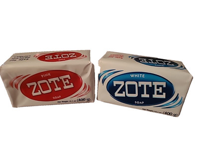 ZOTE LAUNDRY SOAP 2 LARGE BARS DETERGENT PINK & WHITE WASHING CLOTHES 14 OZ