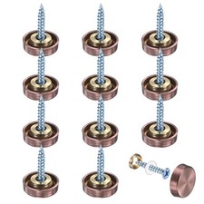 12-Pack Screws, 0.63" Decorative Mirror Slide [Rose Gold]