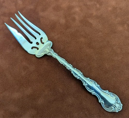 Gorham .925 Sterling Silver Strasbourg Cold Meat Fork, Pierced, No Mono