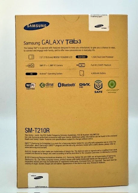 NEW Samsung Galaxy Tab 3 SM-T210RZWSXAR - WI-FI - 8GB-7.0" LCD *SEALED BOX* - Image 2 of 4