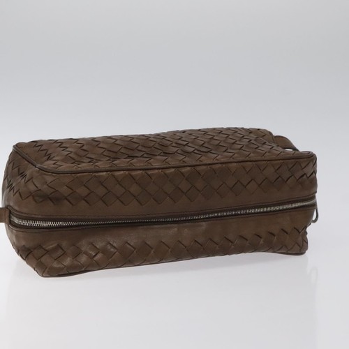 Borsa pochette BOTTEGA VENETA INTRECCIATO pelle marrone 174361 originale fm4375 - Foto 7 di 20