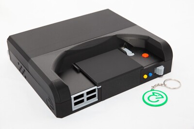 3D-gedruckte Hülle für MiSTer Multisystem FPGA Retro Konsole (schwarz/silber)