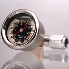 VMS SILVER & BLACK 100PSI FUEL PRESSURE GAUGE WITH ADAPTER LS1 LS2 LS6 LT1 L98