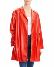 Brand New With Tags Theory Women's Red Leather Jacket Uk 8 100% Real Leather