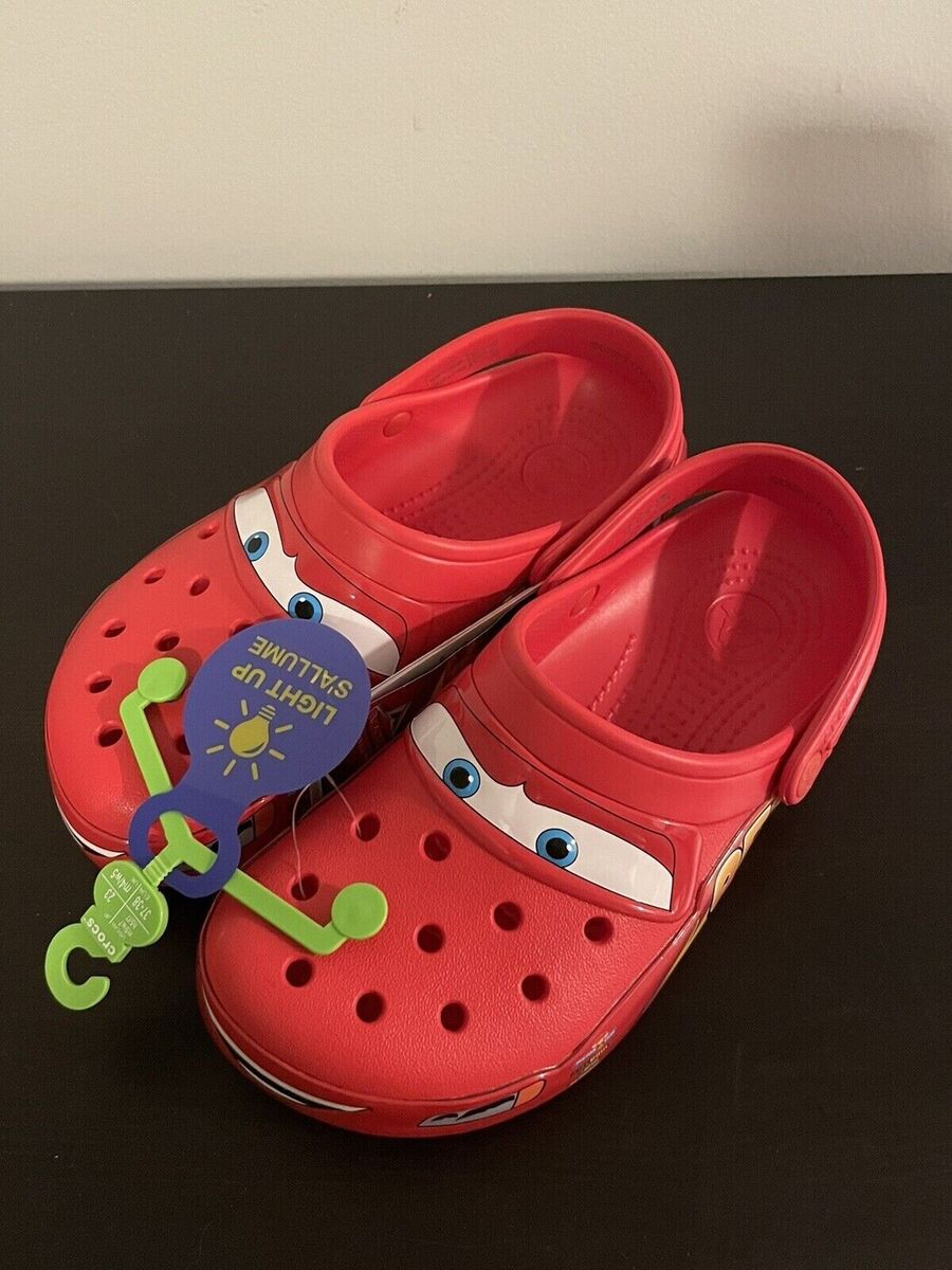 Authentic Lightning McQueen Light Up Crocs Adult 13M *1ST RELEASE