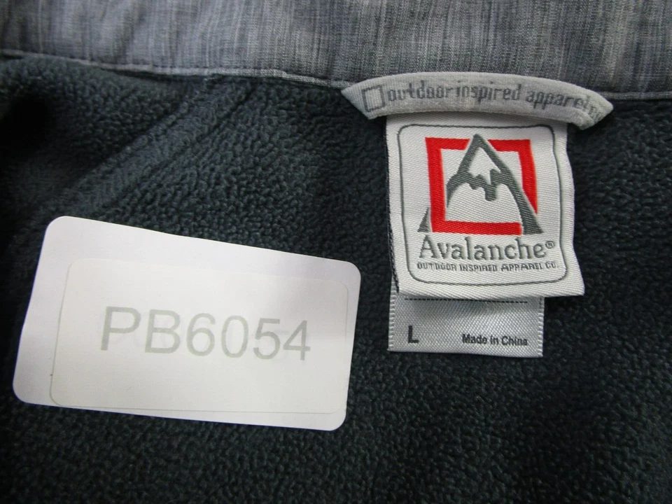Avalanche Hombres Cremallera Completa Polar Térmica Suéter Chaqueta Gris Adulto Grande Foto 4 de 4
