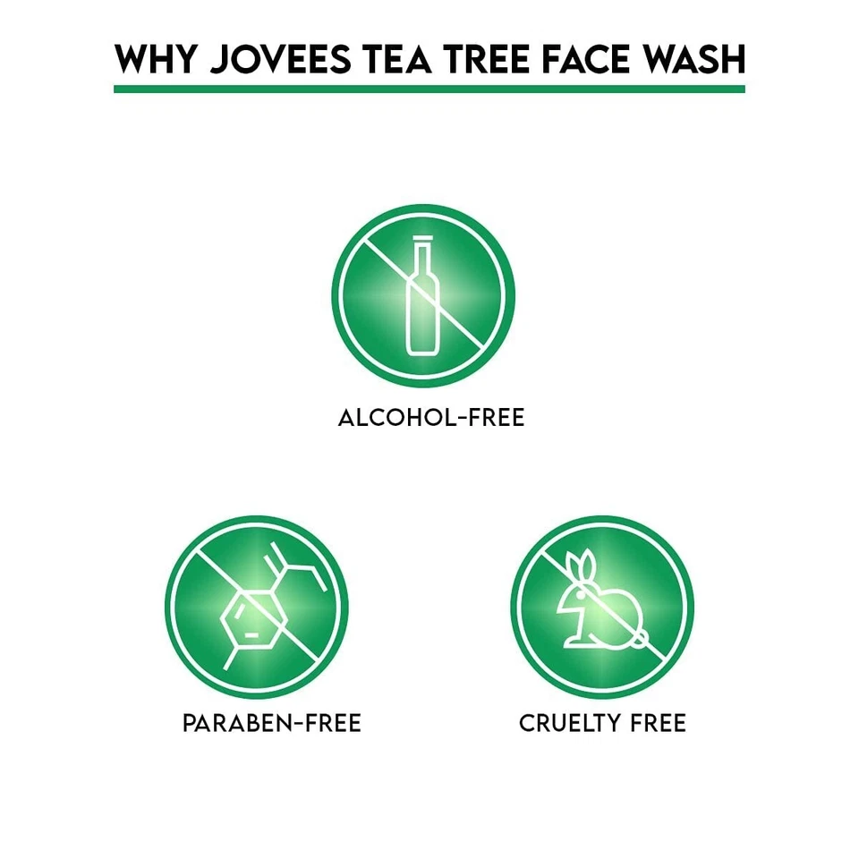 Jovees Herbal Tea Tree Oil Control Face Wash For Pimple & Acne 120 ML(Pack of 2) - Image 4 of 4