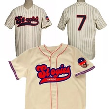 Throwback 1957 Tampico 7 Home Jerseys Custom Stripe Beige Youth/Men Sewn S-6XL