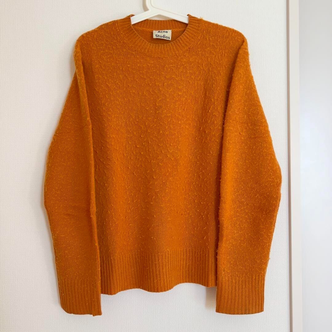 Acne Studios Pilling Knit Sweater Crew Neck color orange 100% Wool