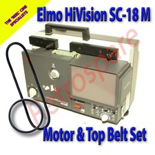 ELMO HiVISION SC-18 M SUPER 8mm SOUND Cine Film Projector Drive Belts (Set of 2)