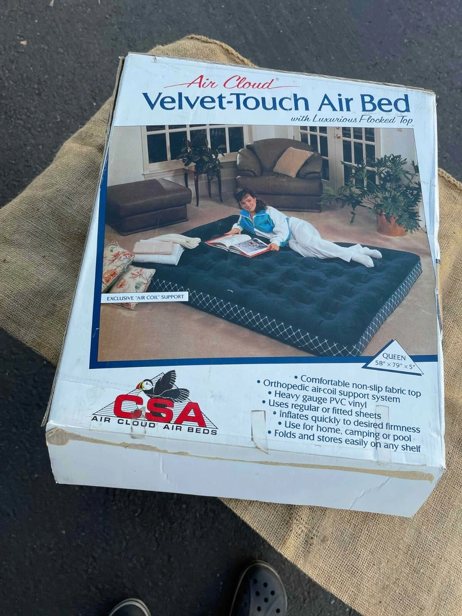 Air Cloud Custom Support System Velvet Finish Air Bed Queen Size