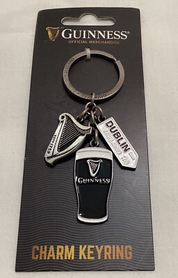 Guinness Keychain with Charms from Dublin, Ireland