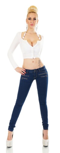 Damen Jeans Low Rise Hüftjeans Hose Röhrenjeans Skinny Slim Fit Stretch XS-XL - Bild 81 von 141