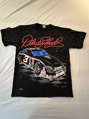 Vintage Dale Earnhardt Shirt NASCAR AOP In Space Nutmeg Tag Size L Made In USA