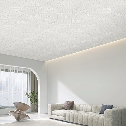 16 Pack Floral Pattern Foam Ceiling Tiles - Easy Install & 3D Wall Panels - Picture 5 of 8
