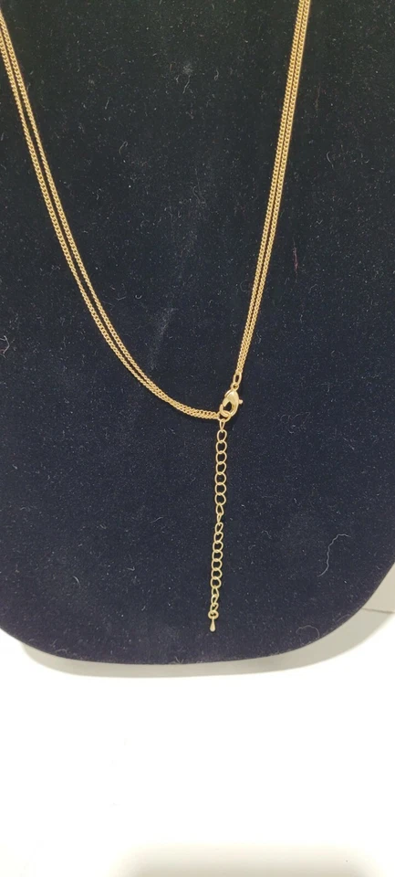 Universal Thread Necklace with Dalmatian Jasper Semi-Precious Beaded Chain Gray - Image 3 of 4