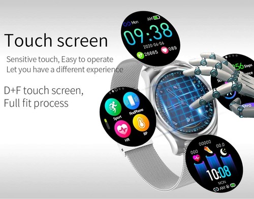 Mintsin Smart Watch for Android and iOS, Fitness Sleep Monitor Heart Rate Phone - Zdjęcie 10 z 12