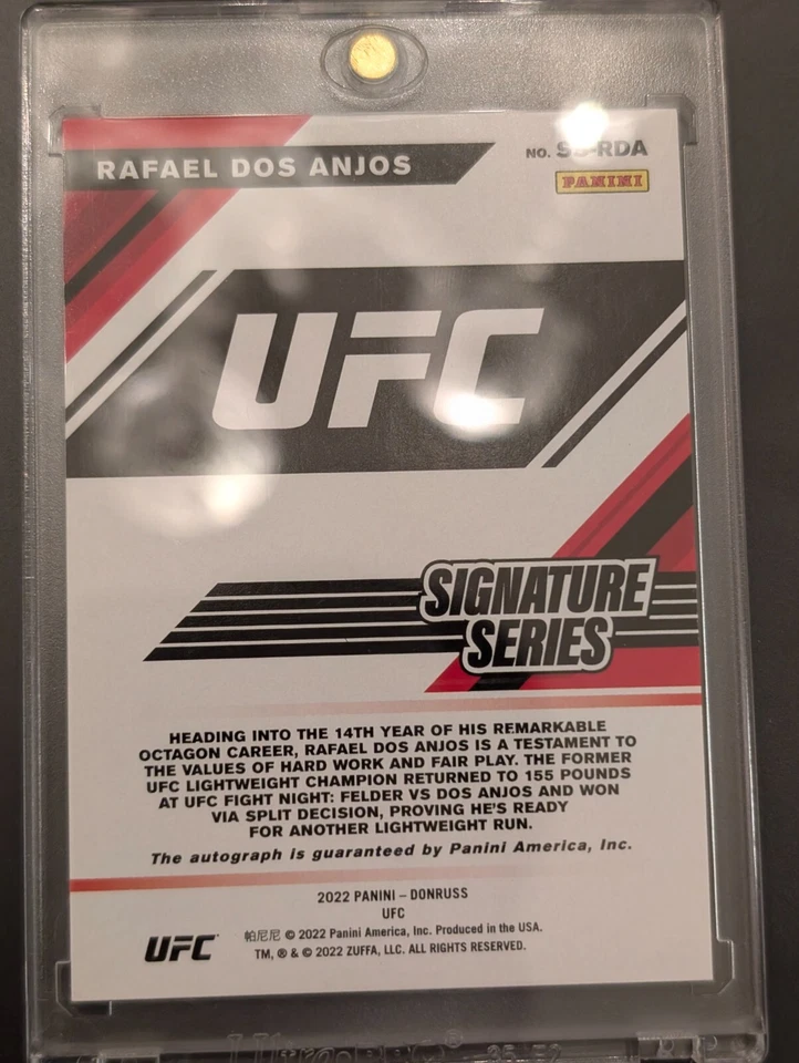 2022 Donruss UFC Signature Series Holo Purple Laser #SS-RDA Rafael Dos Anjos /15 - Image 3 of 3
