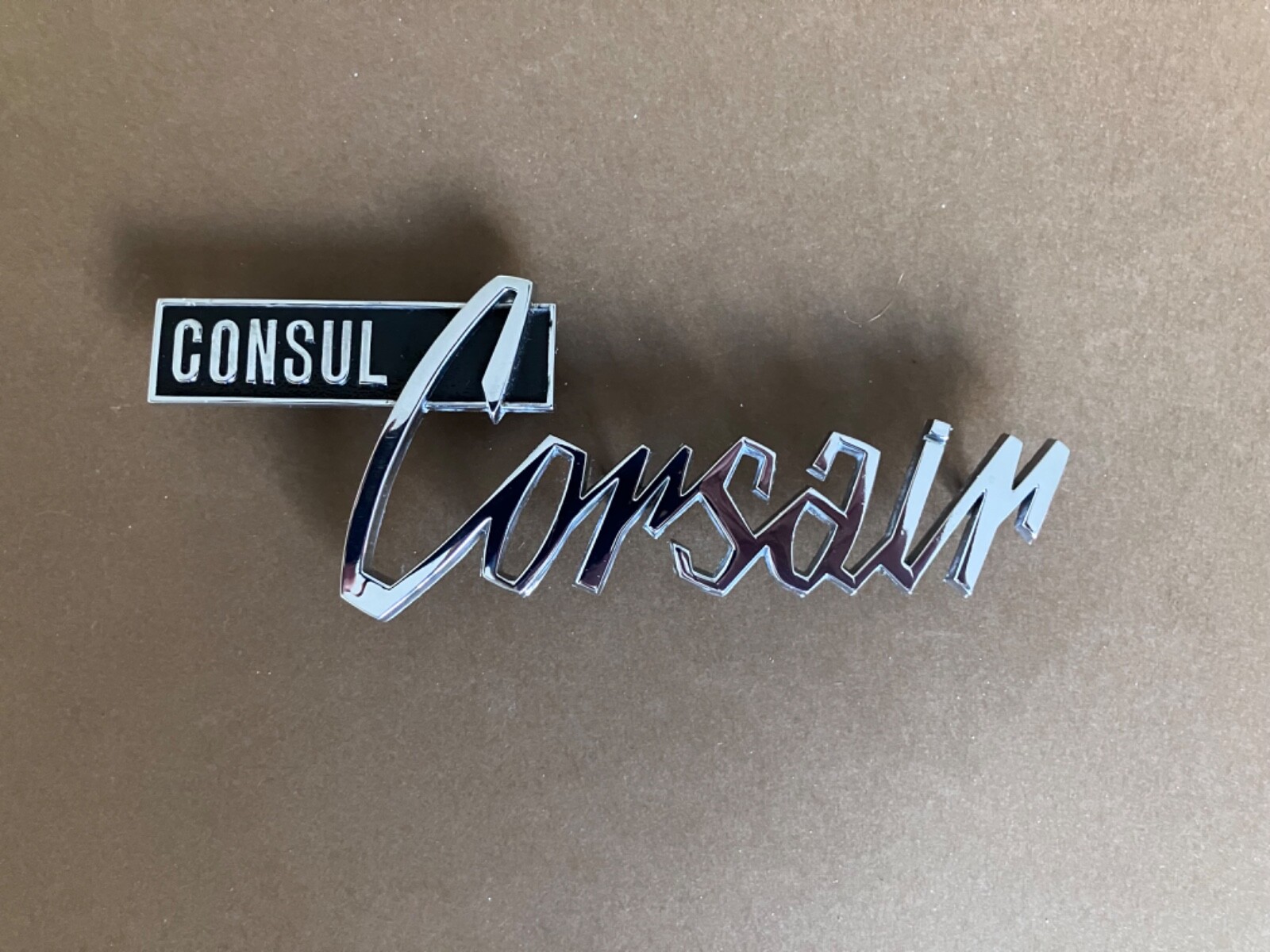 Ford Consul Corsair Nameplate Trunk Emblem Badge Vintage 1964-1967