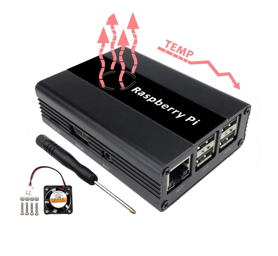 High Quality Aluminum Raspberry Pi Case Kit with Fan for Raspberry Pi 3B+/3/2B - Image 3 of 4