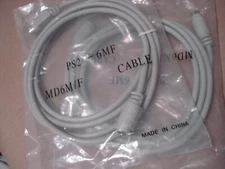 Lot of 2  PS/2 MD6 M/F Keyboard/Mouse Extension Cable, Beige (6 Ft) 