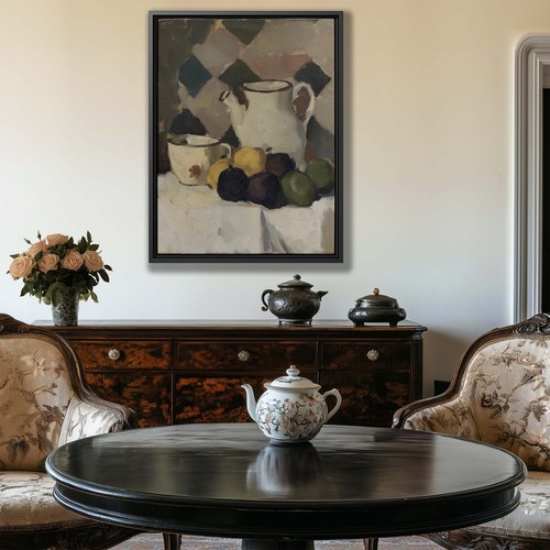 Vintage Fruit Still Life Oil Painting Canvas Rustic Wall Art Framed Decor - Picture 8 of 9