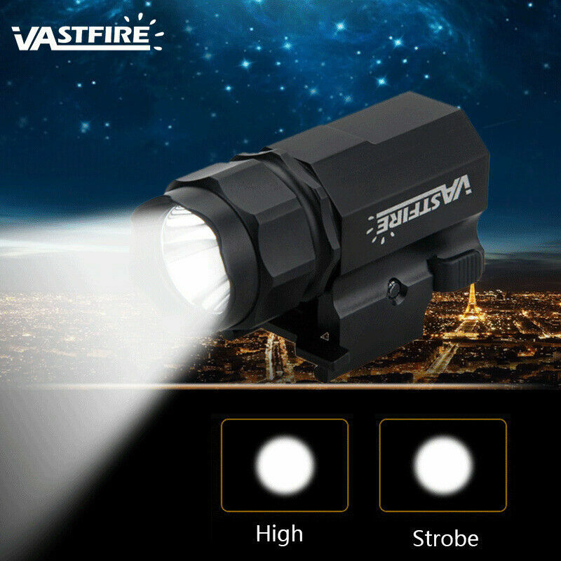 Tactical Airsoft LED Flashlight Torch Hunting For 20mm Picatinny Rail Mount