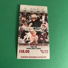 2004 Alabama Vs Auburn Football Ticket Stub  / COACH BRYANT / ROLL TIDE
