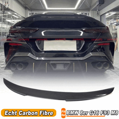 For BMW 8 Series G16 F93 840i M8 18-24 DRY Carbon Fiber Rear Spoiler Rear Lip Spoiler