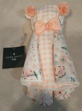 1 Baby Receiving blanket Uniquely Handcrafted Into a Teddy Bear Bows Lalos Bears