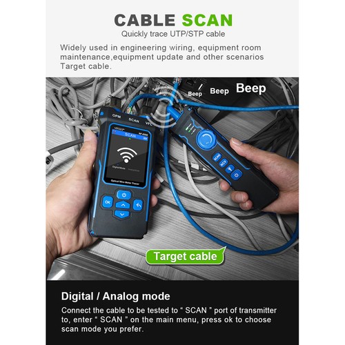 NOYAFA NF-8508 Rechargeable Digital Cable Tester Network Line Finder PoE Checker - Picture 9 of 12