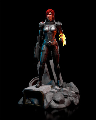 Commander Shepard - Mass Effect - Fan Art Figur - 3D Resin Print 120mm/69mm Bust