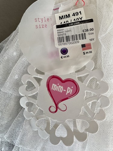 RRP£38 MIM-PI Girls white layered Skirt. Size 10y. BNWT. - Picture 4 of 8