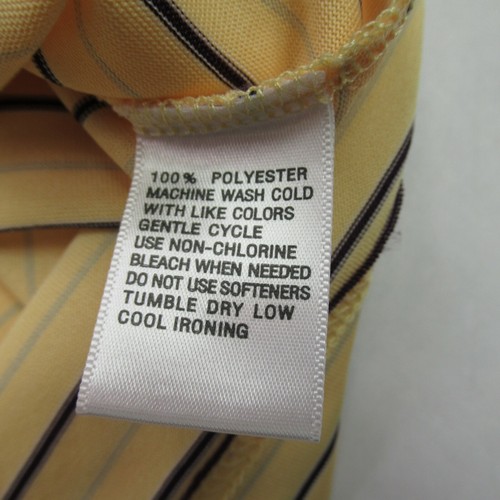 Greg Norman Shirt Mens XL Short Sleeve Yellow Stripes Lightweight Polo - Picture 9 of 9